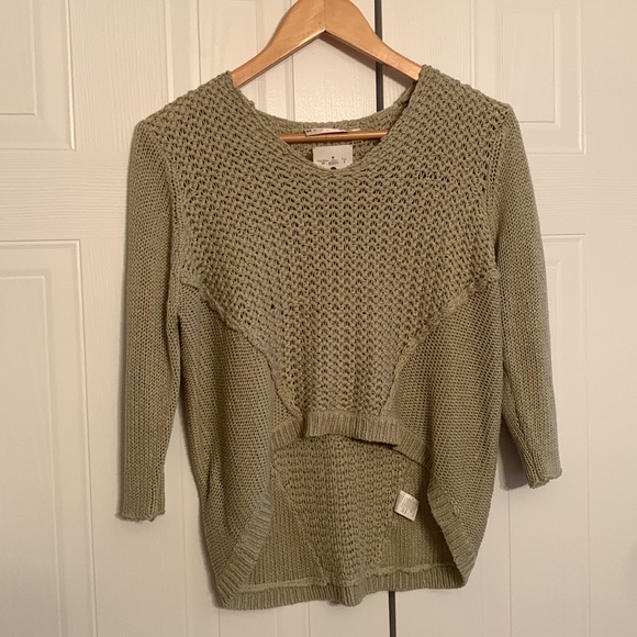Retrod dusty beige woven 3/4 sleeve sweater - Picture 1 of 10